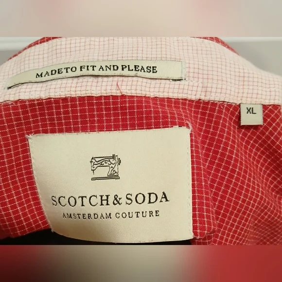 Men's Scotch & Soda Red Button Down Shirt - Picture 12 of 15